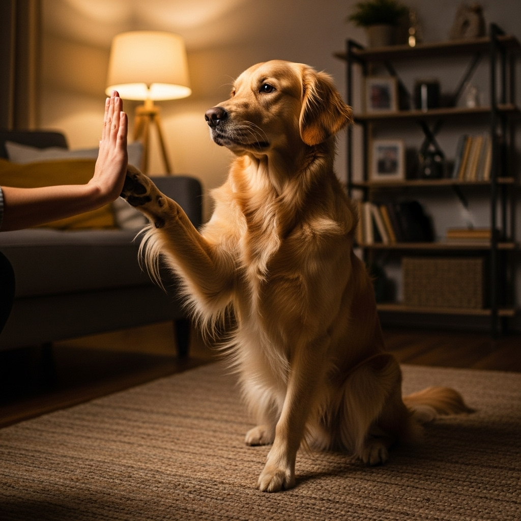 Max giving a high five